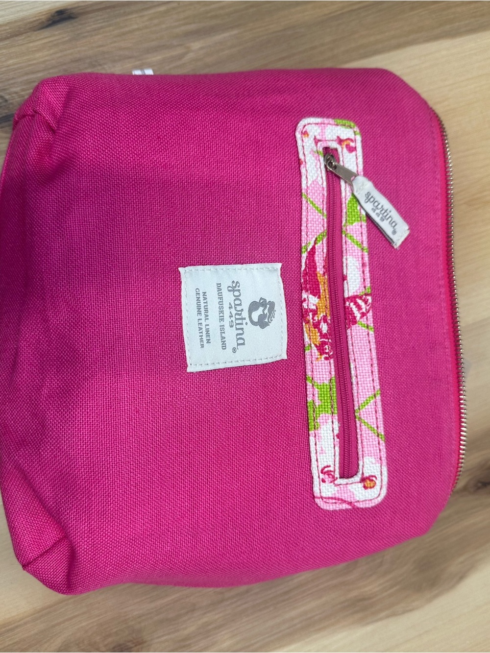 Spartina 449 Pink Floral Clear Tote with Cream Trim - Picture 10 of 16